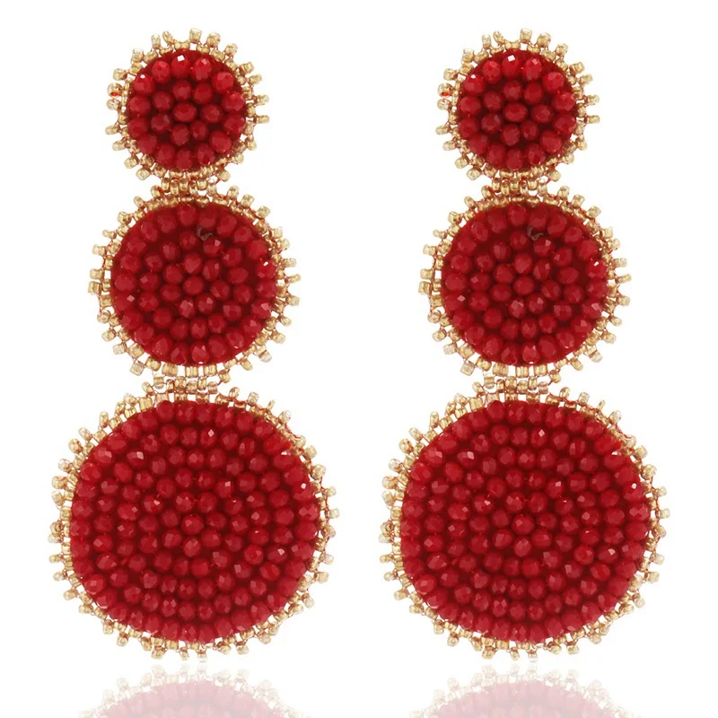 

Match-Right Big Bohemia Statement Dangle Drop Earring for Women Ethnic Large Beads Round Earrings 2020 Femal Jewelry SP1002