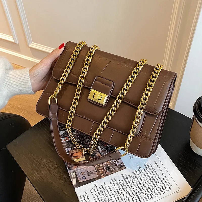 

Luxury ladies retro underarm bag2020 autumn and winter new fashion ladies chain messenger bag shoulder underarm small square bag