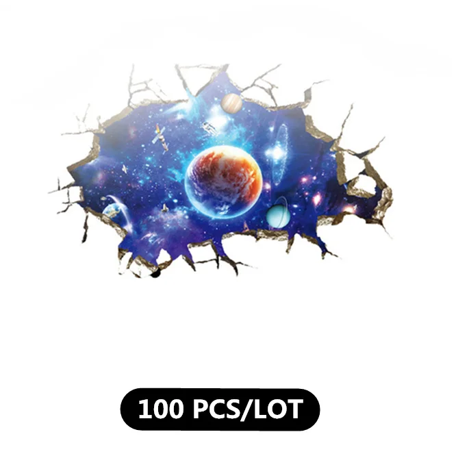 

100PCS wholesale Starry sky universe Wall Sticker 3D Home Decor Bedroom Living room TV Wall Sticker Mural Wallpaper Door Sticker