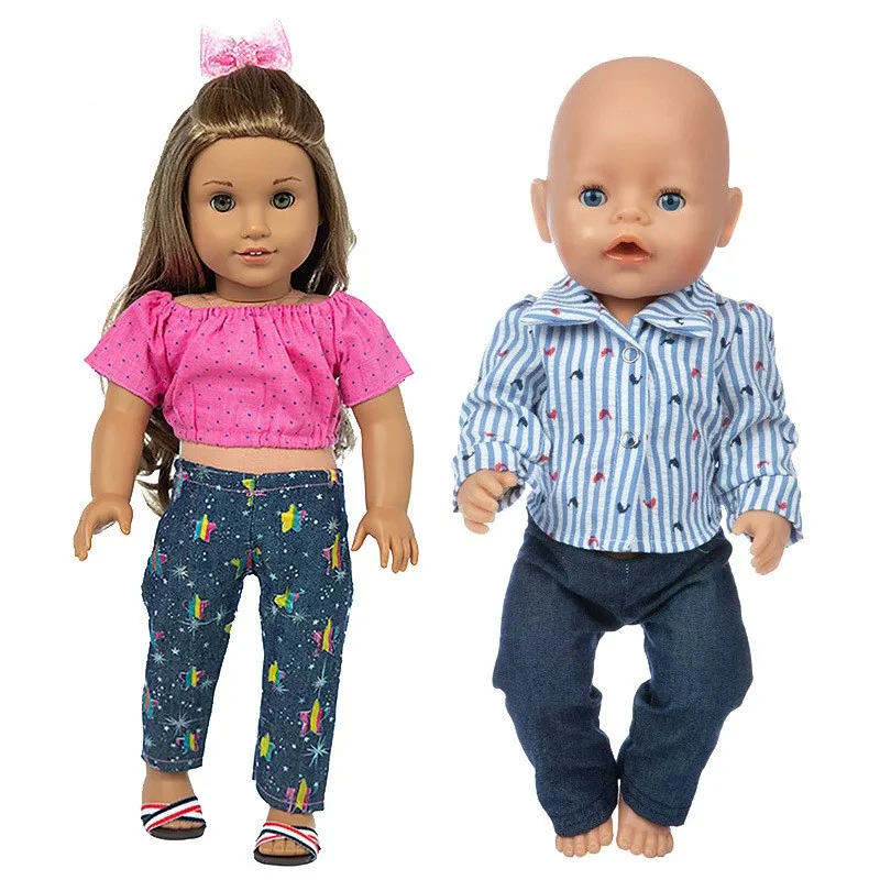 

Fit 17 inch 43cm Born New Baby Doll Clothes Accessories Five-pointed Star Line Skirt Clothes For Baby Birthday Gift