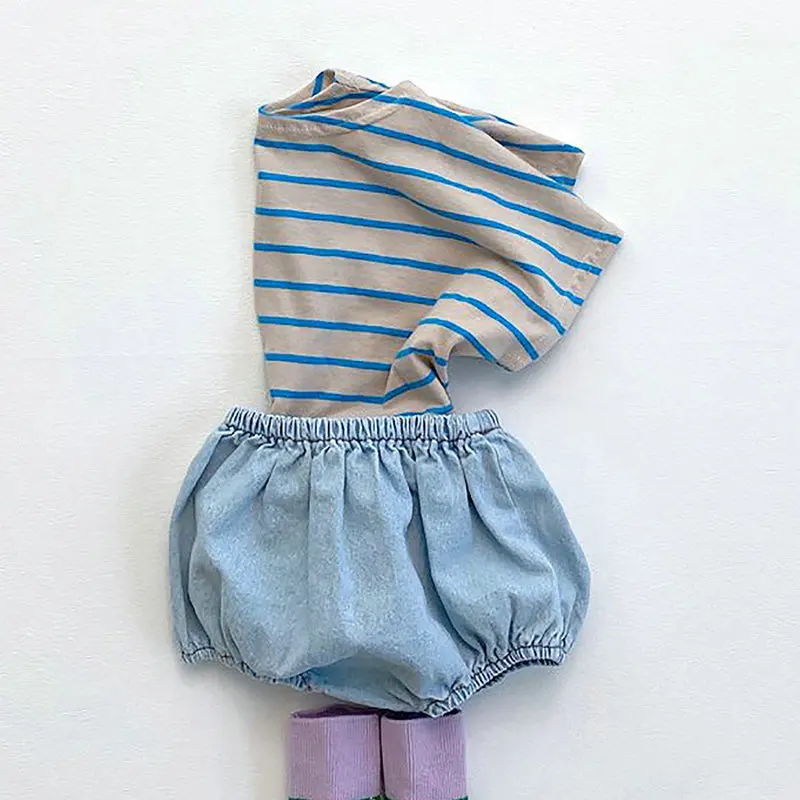 Короткие джинсовые штаны в Корейском стиле для новорожденных мальчиков и