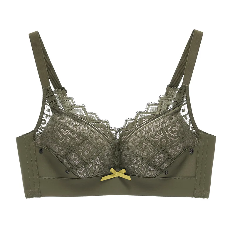 

2020 new Sexy Letter lace Wire Free push up bra underwear women crop top Back Closure comfort bras for women lingerie bralette