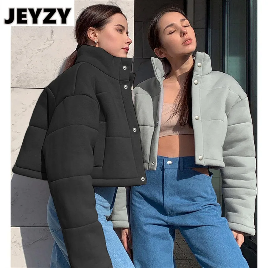 

Fashion Turtleneck Pocket Jacket Women 2021 Autumn Cotton High Street Outwear Lazy Solid Color Warm Heavy Coat Casual Tops