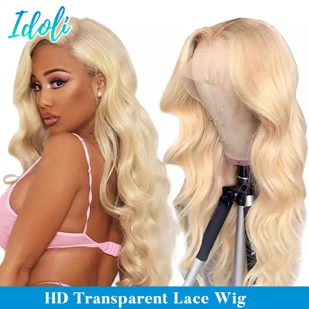 613 HD Lace Frontal Wig Body Wave Blonde Lace Front Wig Human Hair 8