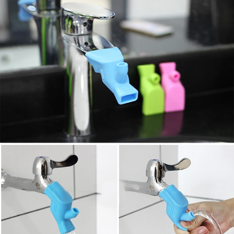 

2021 High Elastic Silicone Water Tap Extension Sink Children Washing Device Bathroom Kitchen Sink Faucet Guide Faucet Extenders