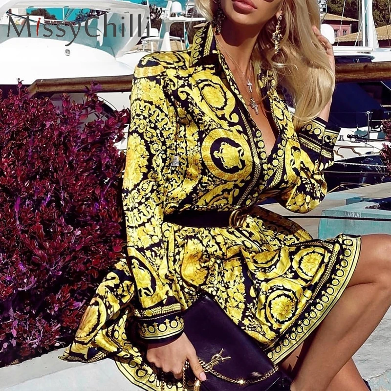 Женское винтажное платье-рубашка MissyChilli офисное платье с длинным рукавом и