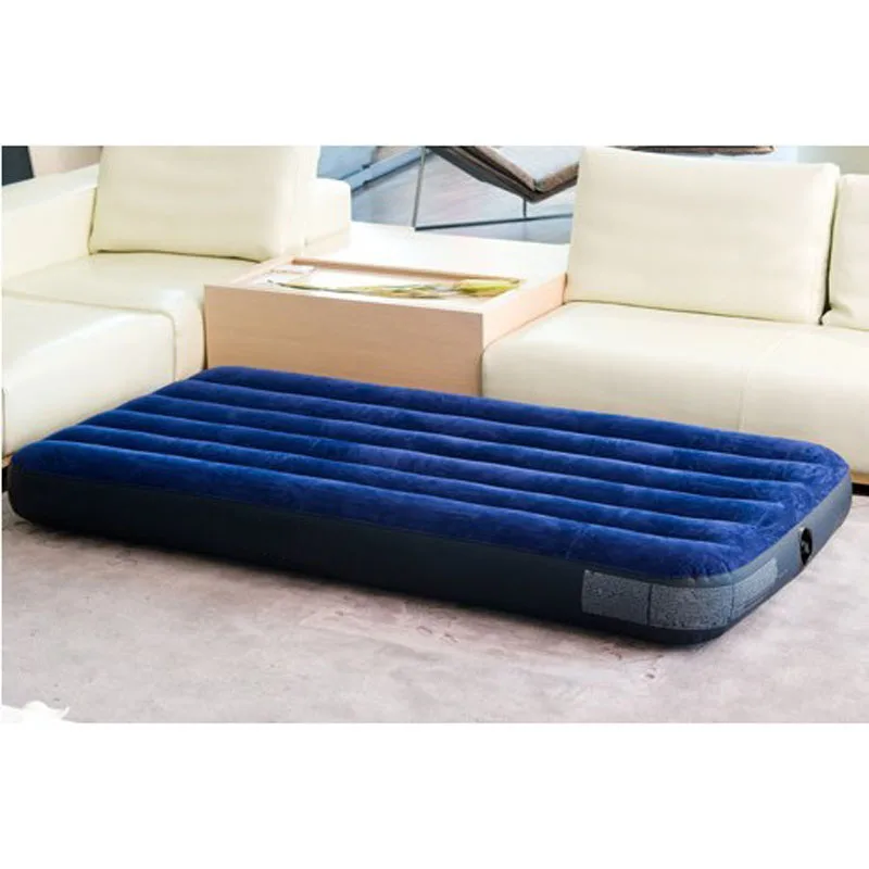 

68950 76*191*22CM Striped Flocking Single Air Mattress Air Bed Camping Mat Beach Mat With Electric Pump