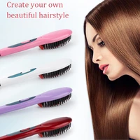 professional electric hair straightener brush comb straight styling massager hot heating iron straightening brush hair ceramic