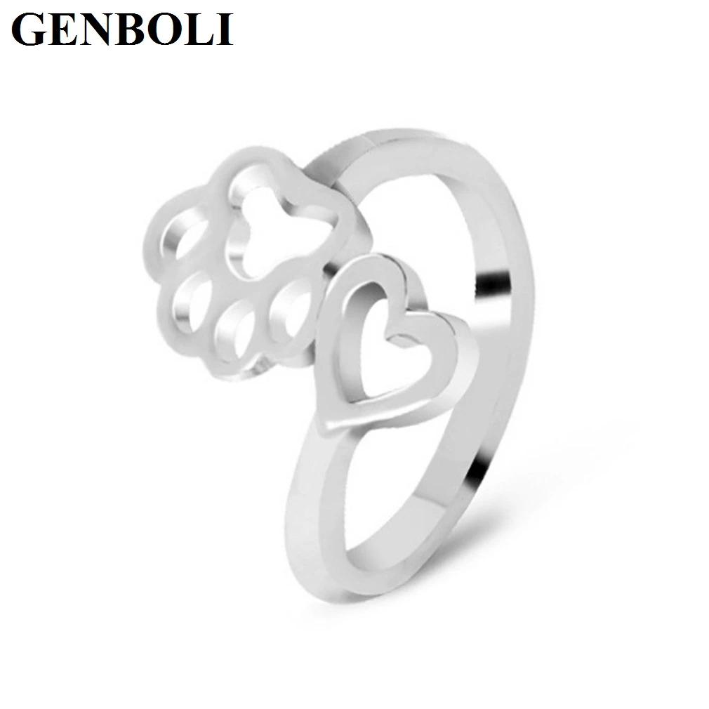 Стильные регулируемые полые кольца GENBOLI из металлического сплава искусственное