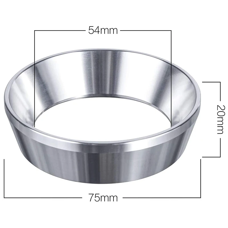 54 мм кофе эспрессо Хоппер нержавеющая сталь кольцо порошок Мясорубка анти