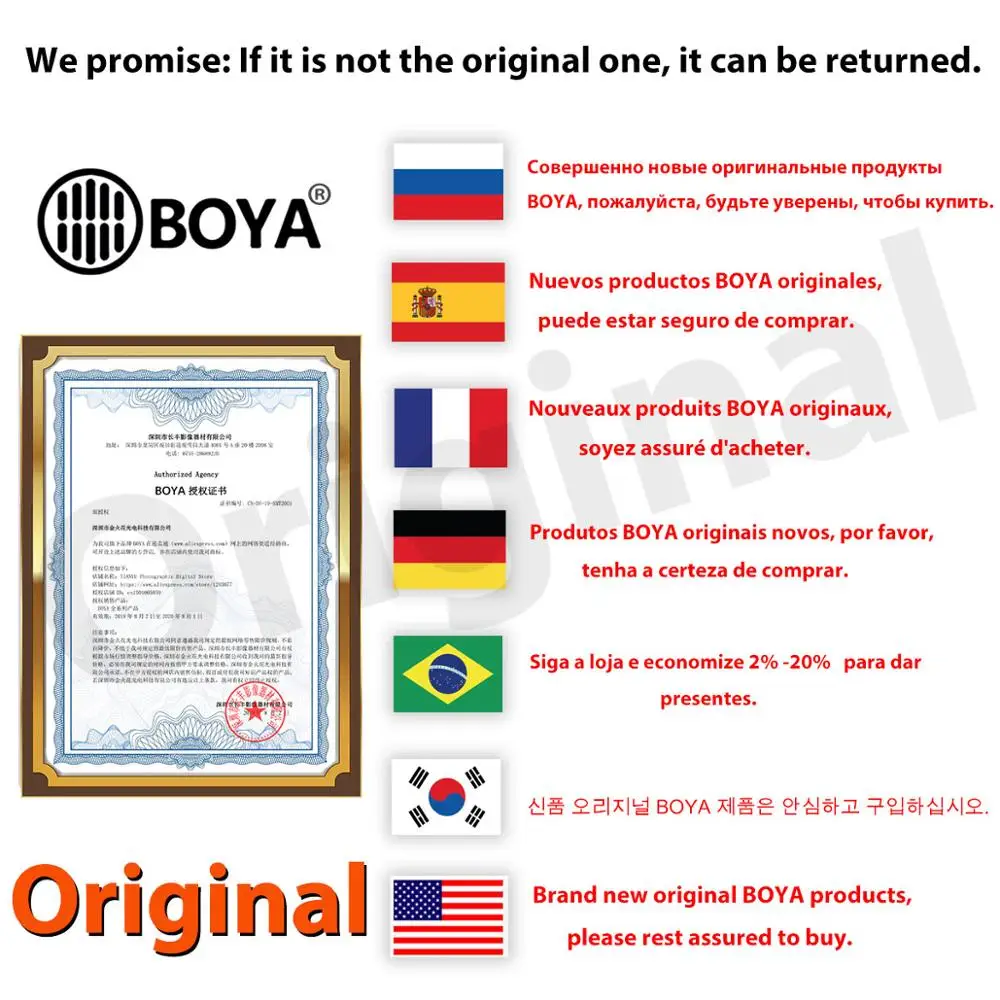 Конденсаторный микрофон BOYA беспроводной с микрофоном для камеры Canon Nikon Sony Pro K1/K2