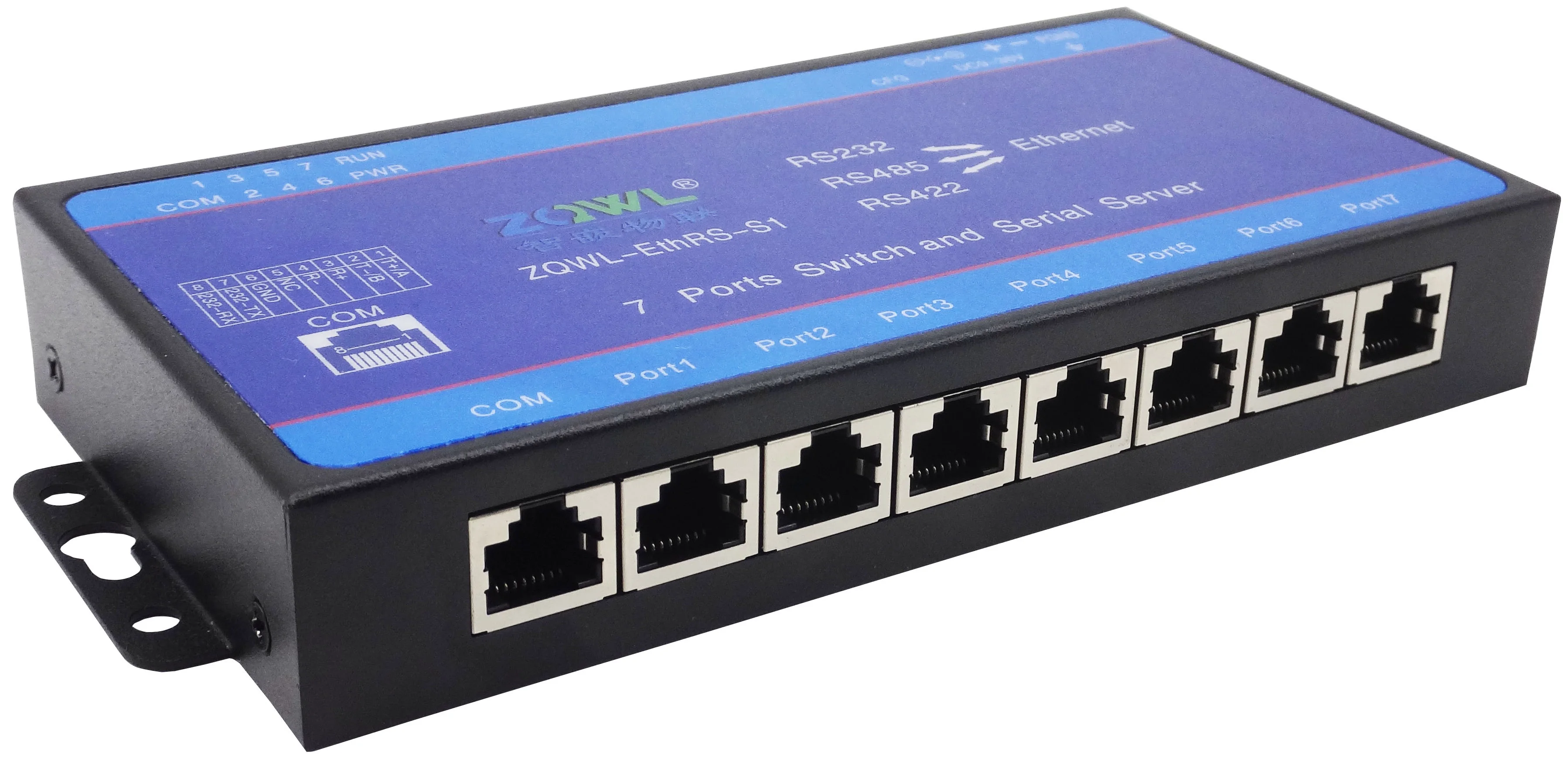 

Сервер с последовательным портом/преобразователь с последовательным портом в Ethernet/переключатель с 7 портами/Modbustcp/RTU