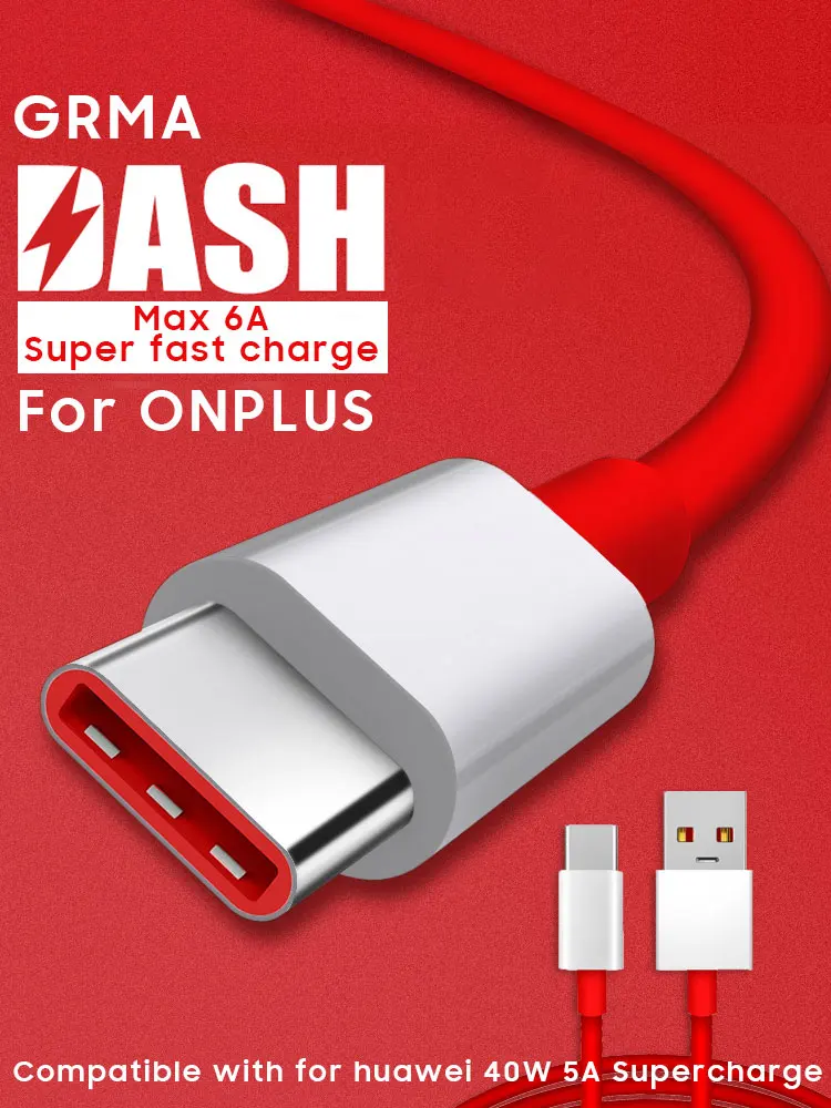 Оригинальный супер зарядный кабель GRMA 6A USB C Type c для oneplus nord 6T 7 7t 8 Huawei mate 30 p30 40 pro 40W