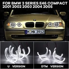 Дневной свет, светодиодный комплект ангельские глазки, вырезанный стиль, кольцо с ореолом DTM, U-образный свет для 6000K, белый для BMW 3 серии E46 Compact 2001 02 03 04 05