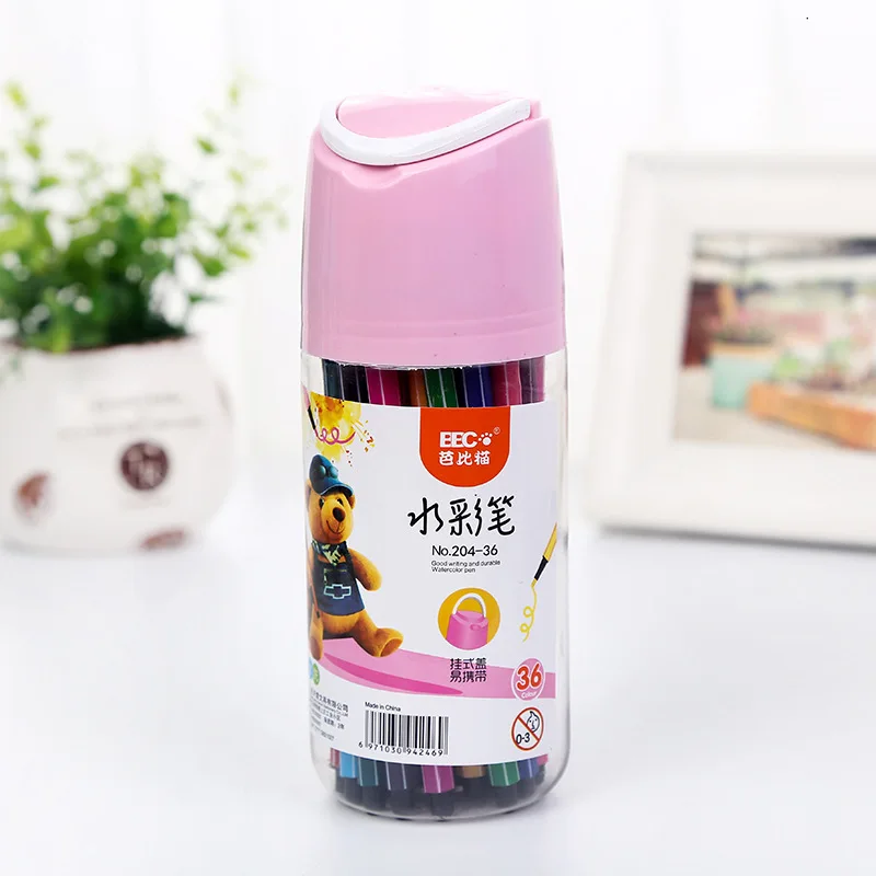 

Children'S Drawing Stationery Cartoon Watercolor Pencil Set 12/18/24/36 Color Nontoxic Painting Art Graffiti Pen School Supplies