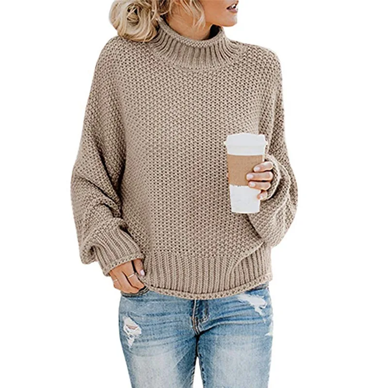 

Stripe Sweater Women Casual Sweaters Autumn Winter Turtleneck Knitwear Loose Pullovers Jumper Pull Femme Sweater Plus Size