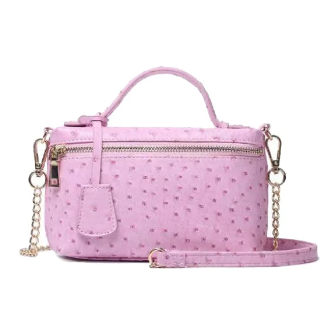 Ostrich Pink Классический страуса кожаная сумка от китайской фабрики ретро мягкая кожаная сумка клатч вечерняя сумочка; BS010 Для женщин; мужские лоферы под кожу питона Женская сумочка для вечерние - Цвет: Ostrich Pink