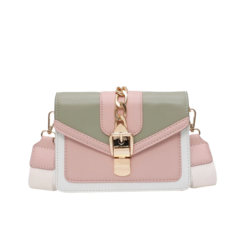 

Contrast color PU Leather Crossbody Bags For Women 2020 Summer Travel Small Handbag Shoulder Messenger Bag Ladies Cross Body Bag