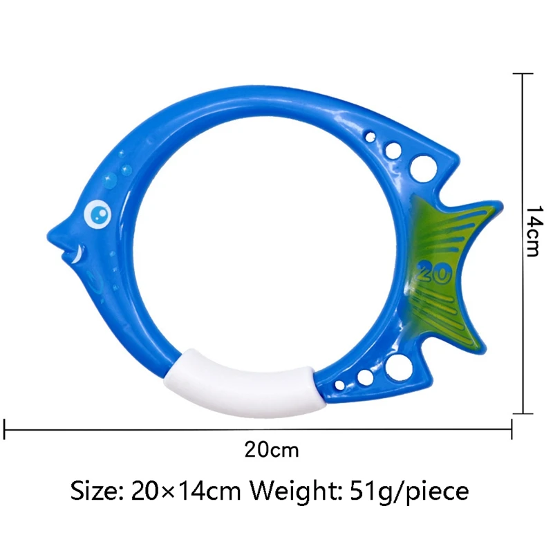 

3 Pcs Fish Ring Toy Fish Circle Toy Swimming Pool Water Swimming Practice Tool Diving Circle Grab Toy Fish Shaped