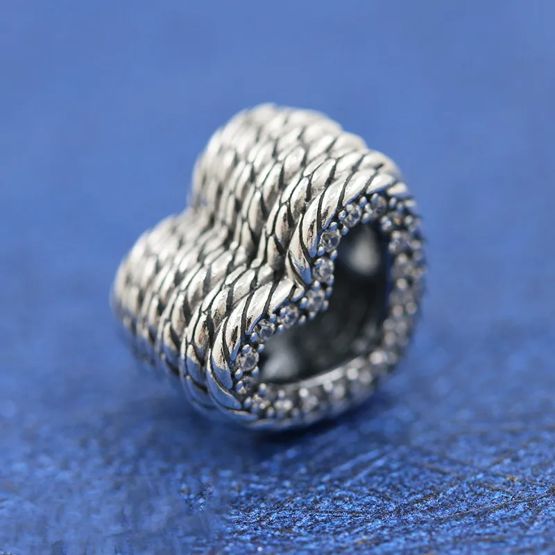 

925 Sterling Silver Snake Chain Pattern Open Heart Charms Fit Bracelet Original DIY Fine Jewellery For Women 2020 New Autumn
