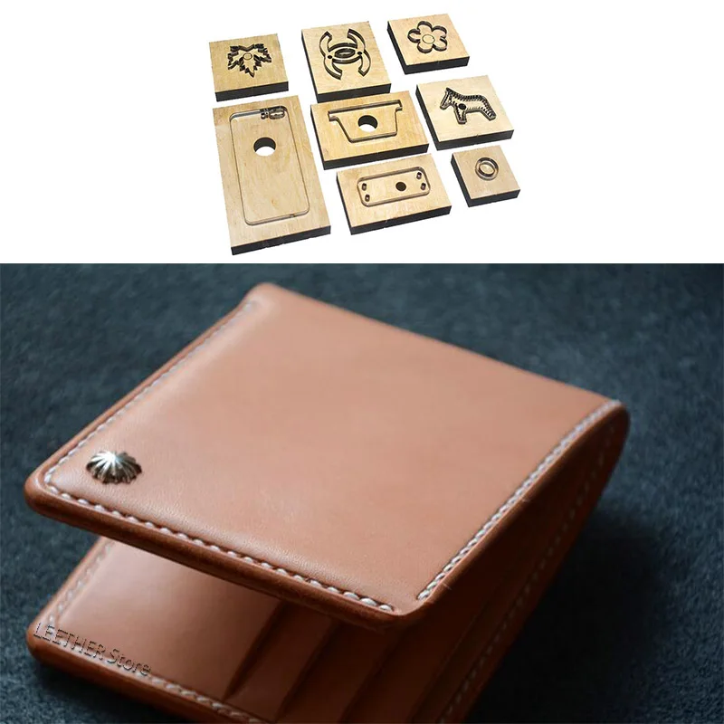 Японский стальной клинок штамповки кожаный шаблон паспорт кошелек подарок для