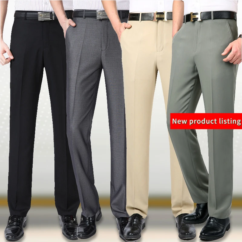 

dress pants for men High waist Loose Business social office suit pants men spring summer thin trousers for men classic