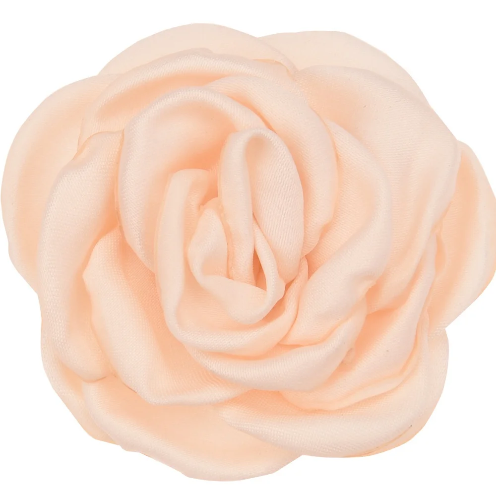 Ivory 10 шт. атласный цветок 6 см Жареные Цветочные Цветы Camillia DIY Цветы Аксессуары для волос горящий цветок без заколки для волос - Цвет: Ivory