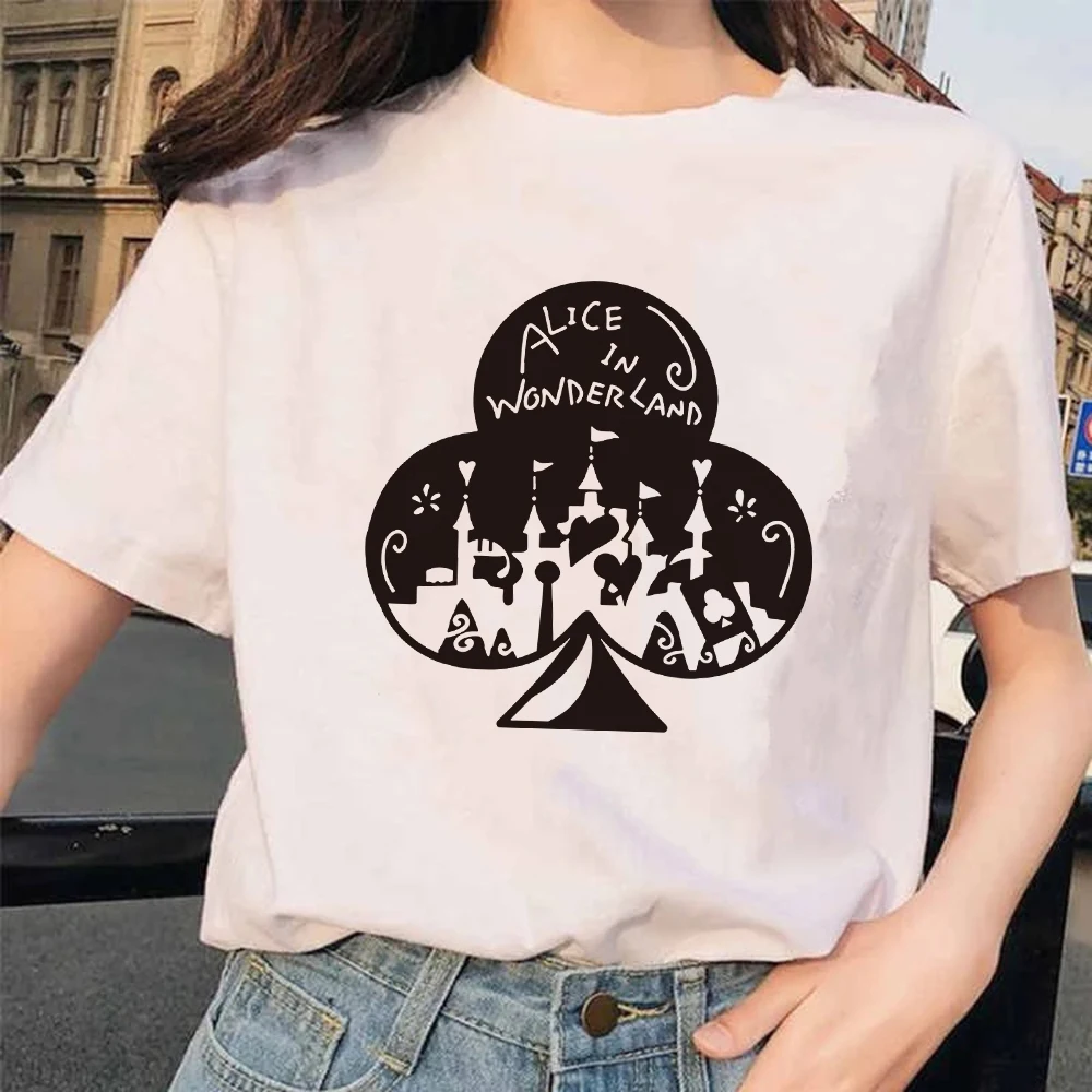 Футболка для женщин Harajuku футболка Алиса в стране чудес уличная одежда девочек