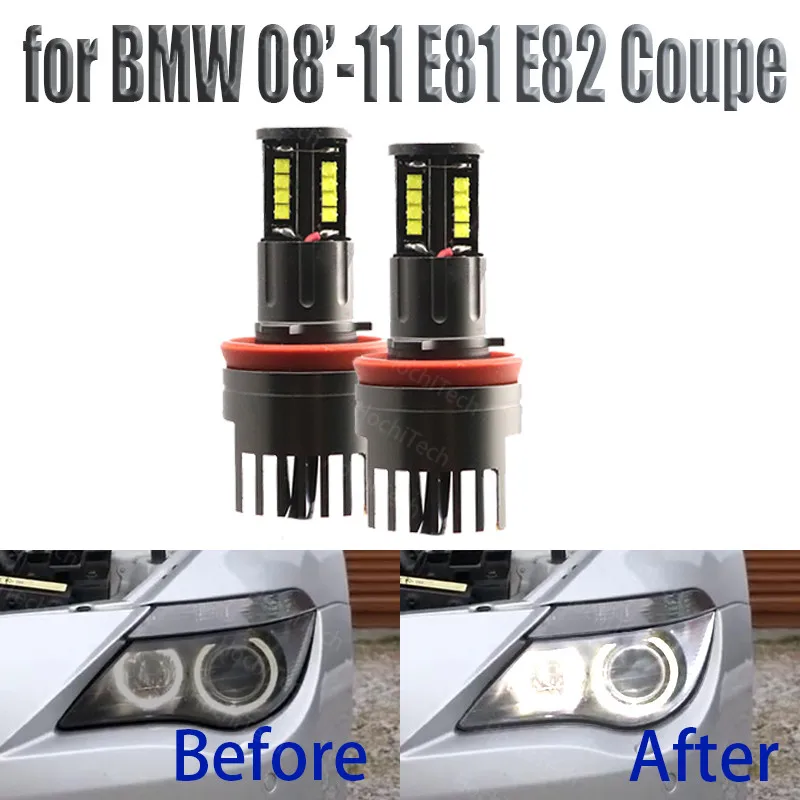 160W Bright White Color LED Angel Eye Halo Light H8 No Error for BMW 2008-2011 1 Series E81 E82 Coupe