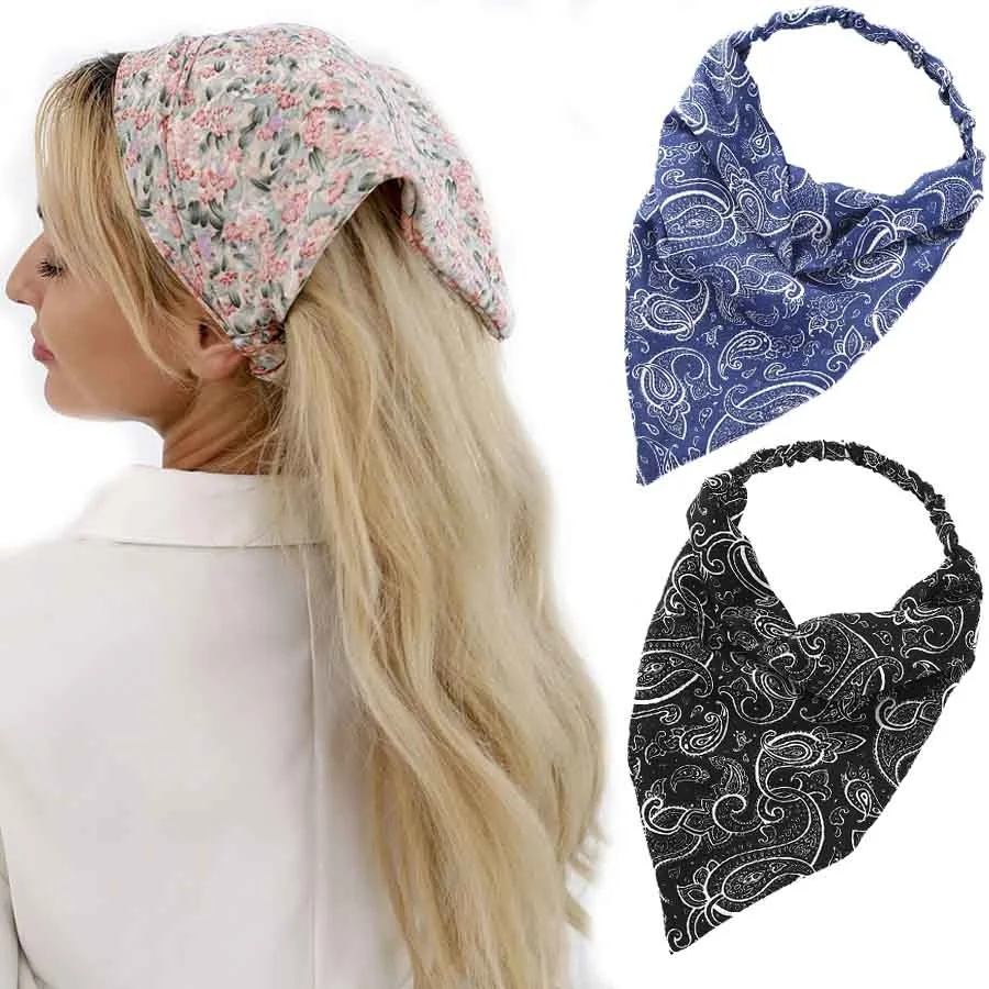 

Haimeikang Elastic Headbands for Hair Woman Sweet Hairbands Printing Hair Bands Vintage Turban Bandage Hair Accessories
