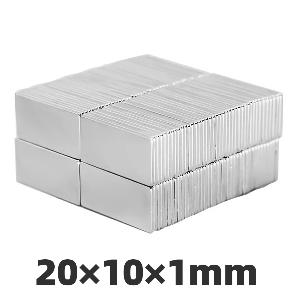 20 шт. 20x10x1 мм неодимовый магнит кубовидный блок супер мощность сильные маленькие редкоземельные магниты прямоугольные 20*10*1 мм N35 холодильник