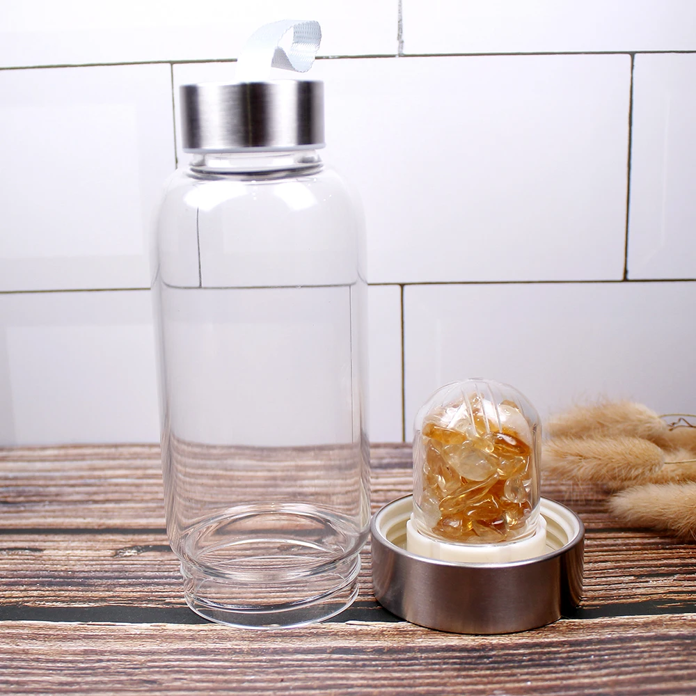 Runyangshi 1 шт. 380 мл бутылка для воды из натурального кварцевого хрустального стекла