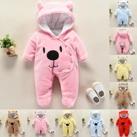 baby girls rompers winter thicken warm hooded cartoon dinosaur clothes for newborn baby boys jumpsuit one piece clothes 0 12m
