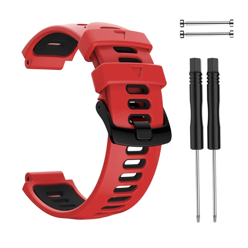 

2021 New Replacement Steel Buckle Silicone Strap for garmin- Forerunner 735xt/220/230/235