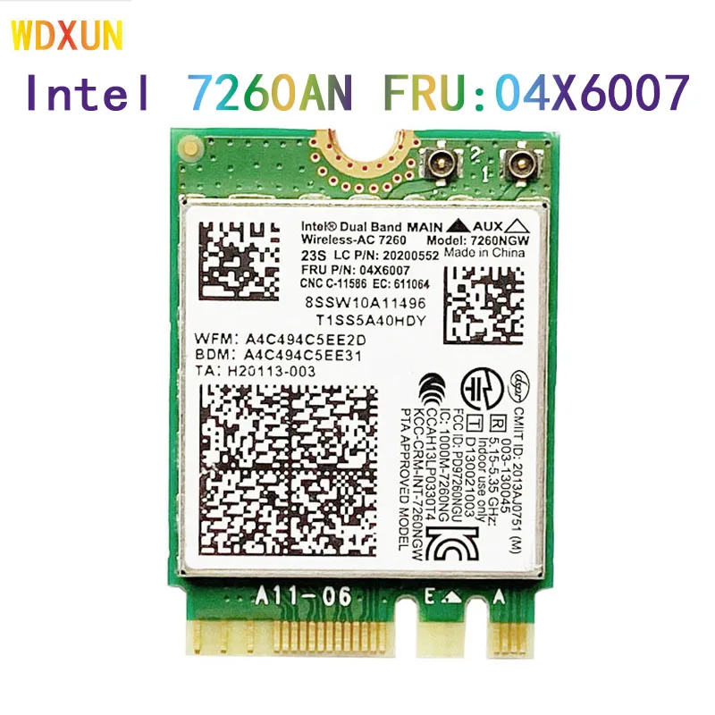 Intel 7260ngw 7260ac 7260 ac 2 4/5g bt4.0 fru 04x6007 для thinkpad x250 x240 x240s x230s t440 w540 t540 yoga y50 WIFI CARD|Сетевые