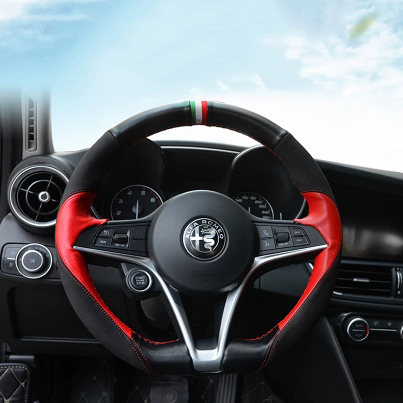 

Чехол на руль, кожаный чехол для руля Alfa Romeo Giulia Stelvio