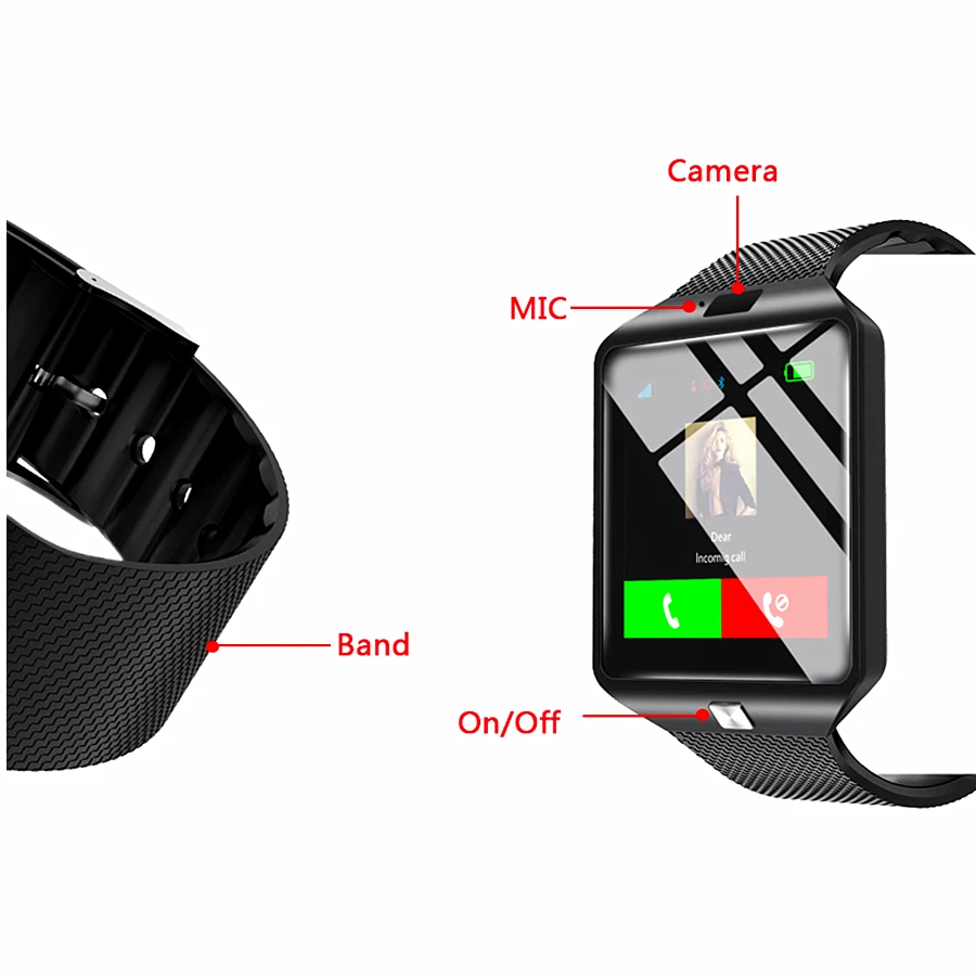 Смарт-часы DZ09 с камерой Bluetooth спортивные часы поддержкой sim-карты умные носимые