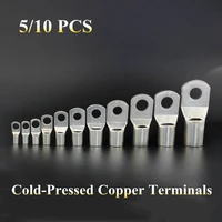110pcs sc10 8 sc50 10 sc120 12 copper cable lug kit bolt hole tinned cable lugs battery terminals copper nose wire connector