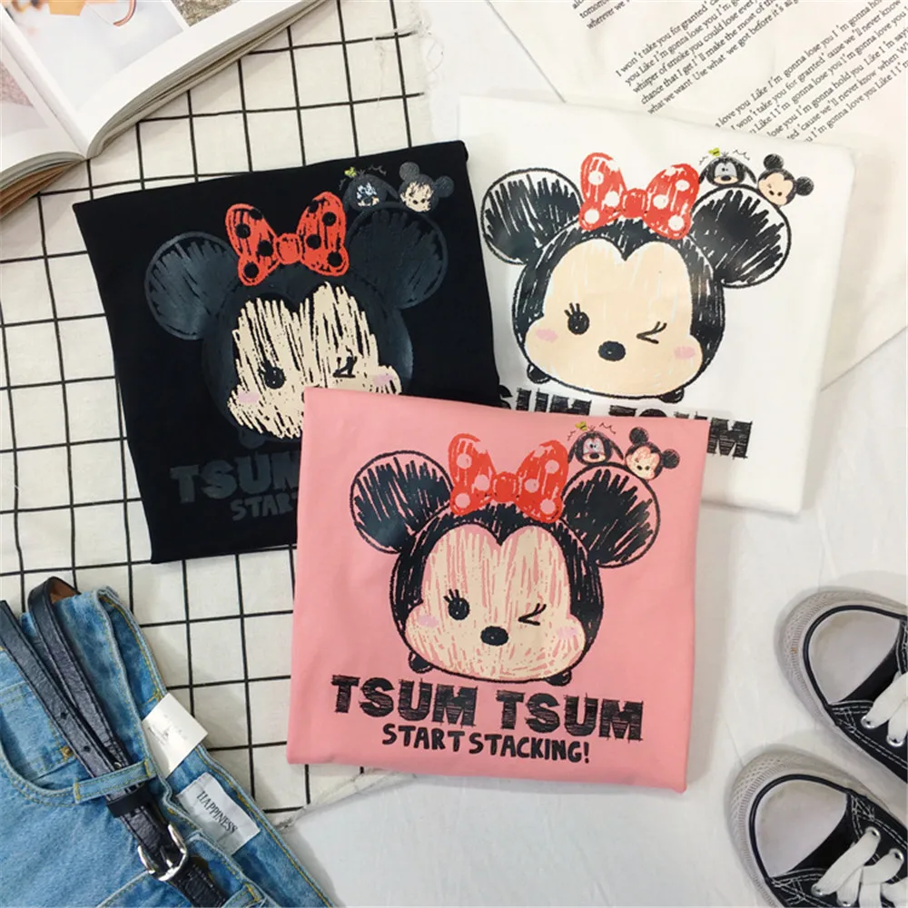 Женская футболка с Микки Маусом и Дональдом Даком летняя в стиле