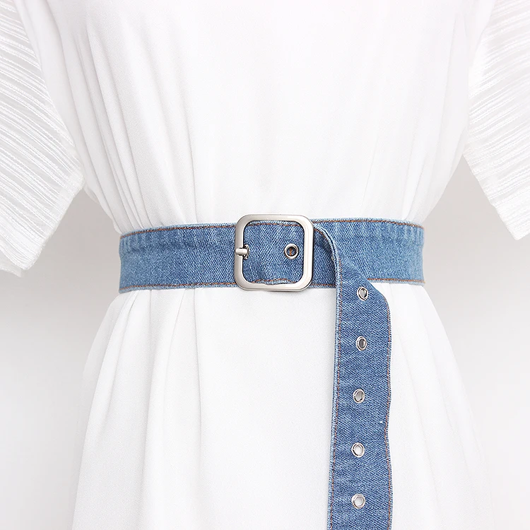 Женский джинсовый пояс с металлической пряжкой EAM универсальный Повседневный