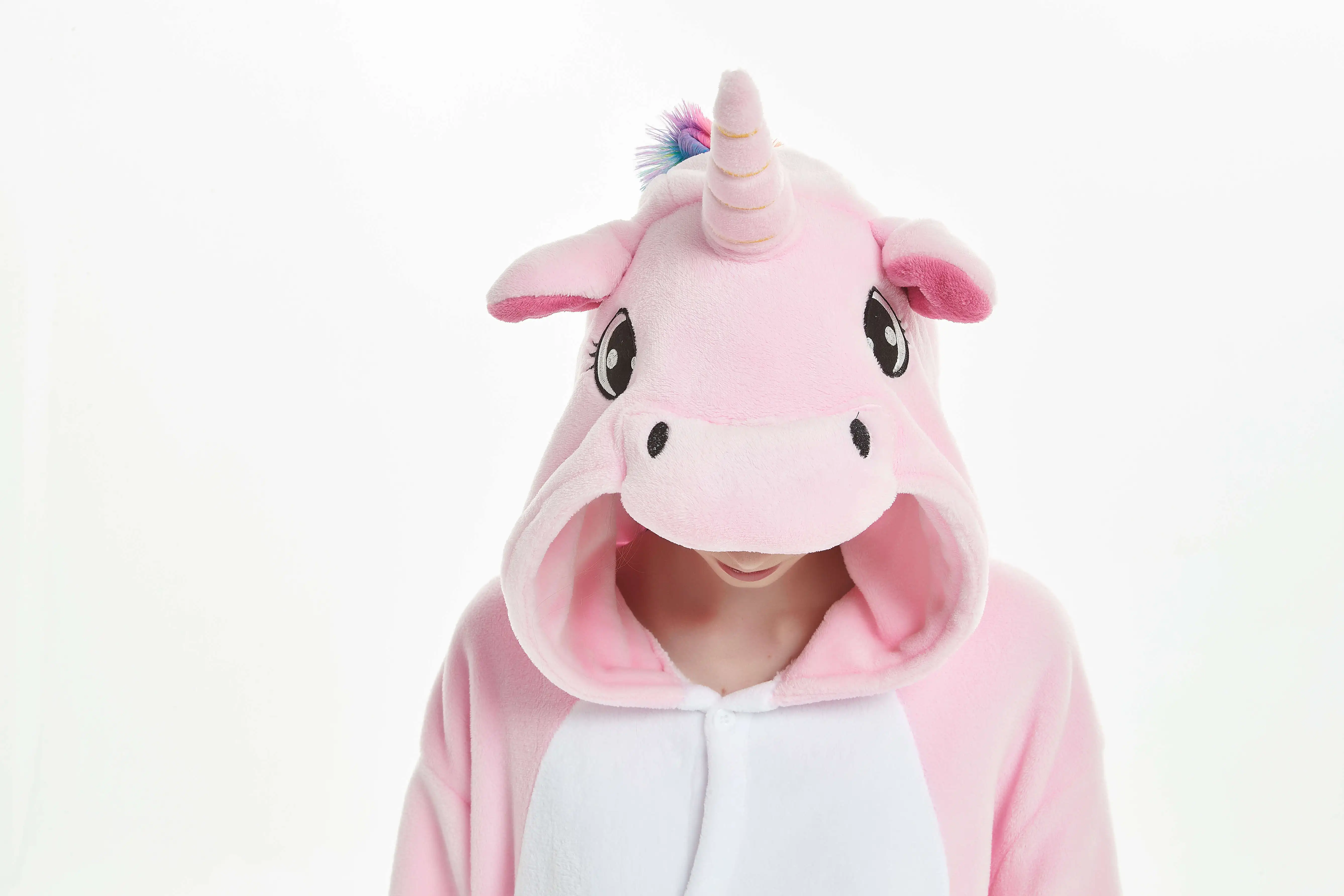 Пижама кигуруми в виде единорога комбинезон для взрослых с изображением