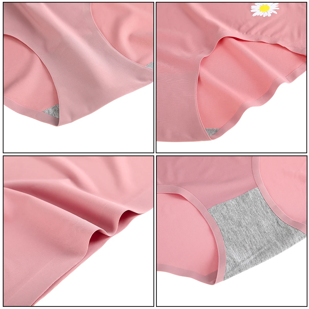 

AIJOLEN Little Daisy Panties Solid Color Ice Silk Seamless Panties Ladies Comfortable And Cute Underwear Simple And Cool Panties