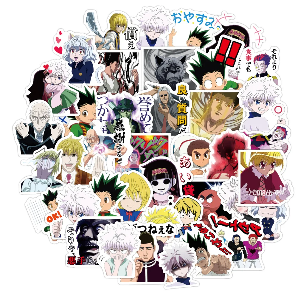 

40pcs/pack Anime HUNTER X HUNTER Stickers Waterproof PVC Decal For Car Laptop Suitcase Skateboard Motorcycle For Kids Graffiti