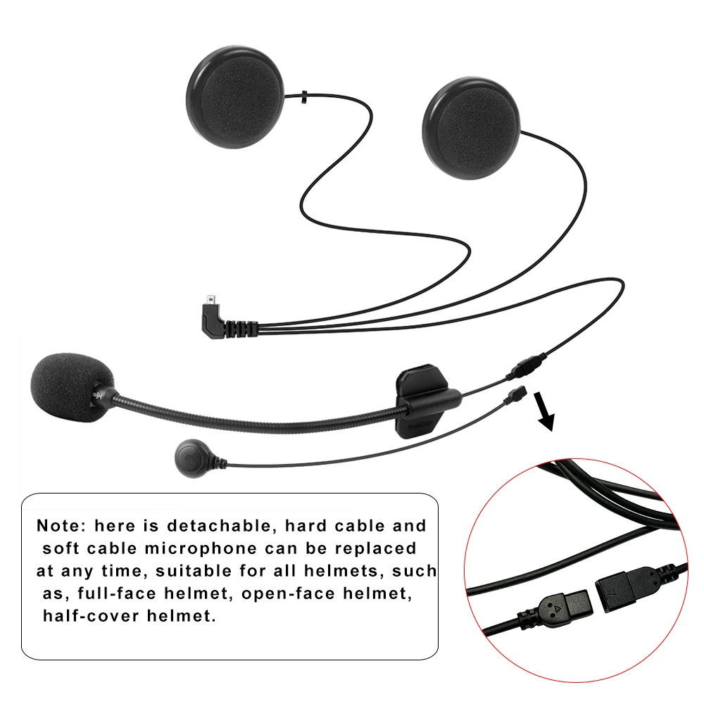 

Freedconn Microphone Headphone Speaker Accessories Suit for T-COM02 T-COMVB TCOM-SC Bluetooth Helmet Intercom Headset Parts