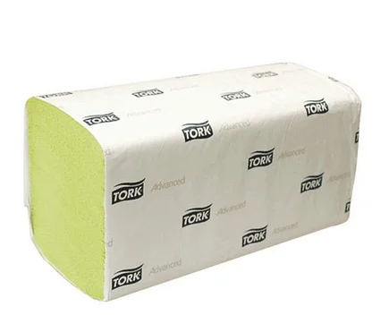 Листовые полотенца &quotTork Advanced Singlefold&quot сложение ZZ двухслойные зеленые (250