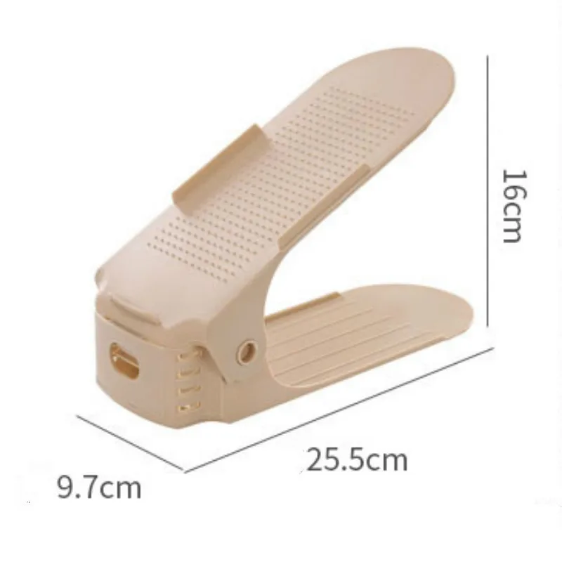 

10pcs Creative stackable double-layer shoe holder shoe storage adjustable folding shoe rack Saving Cabinet Closet Stand Shoes