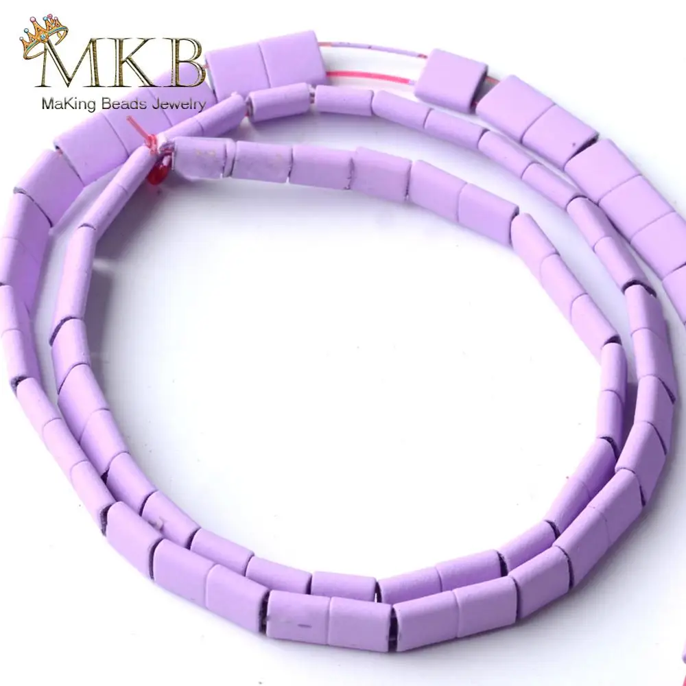 Natural Lavender Purple Hematite Stone Matte Rubber Square Beads For Jewelry Making 5*5mm Space Loose Diy Bracelet 15“ | Украшения и