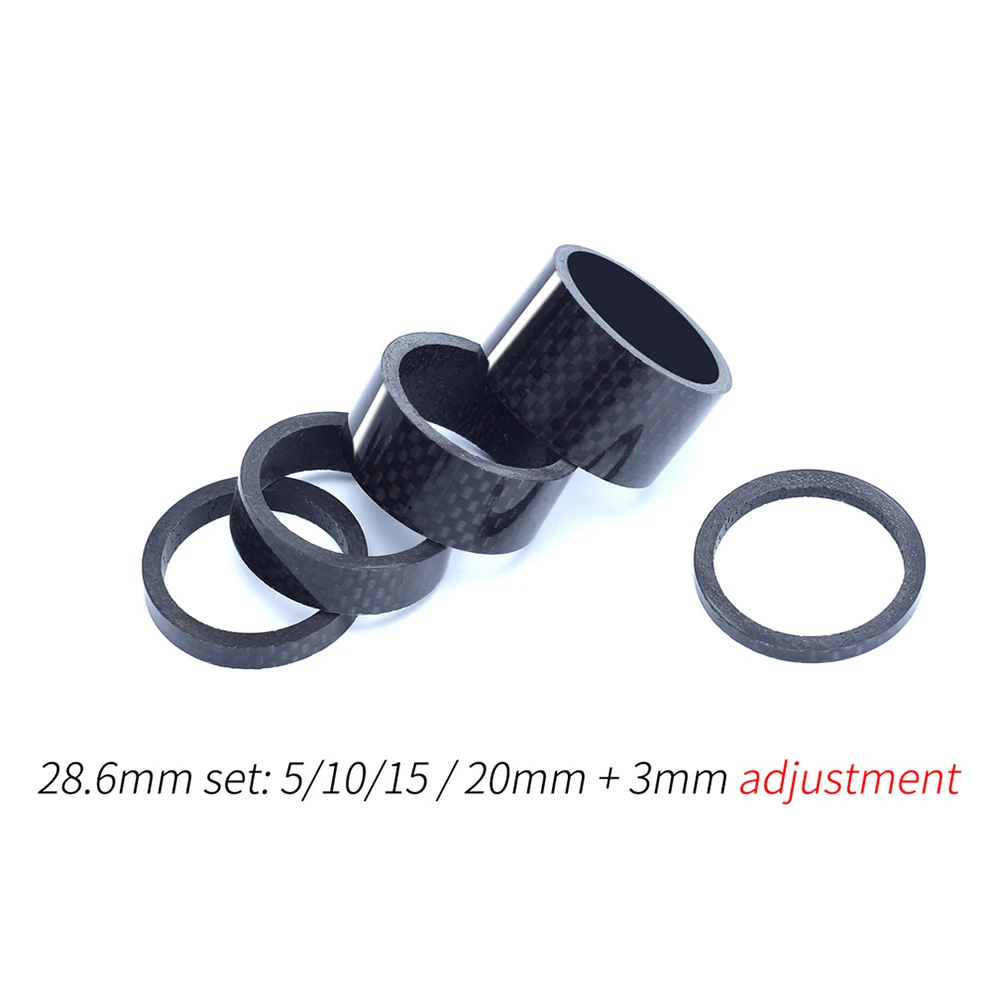 

3/5/10/15/20mm Bike Carbon Stem Spacer MTB Washer Front Fork 28.6MM MTB Bicycle Stem Spacer 3K Glossy