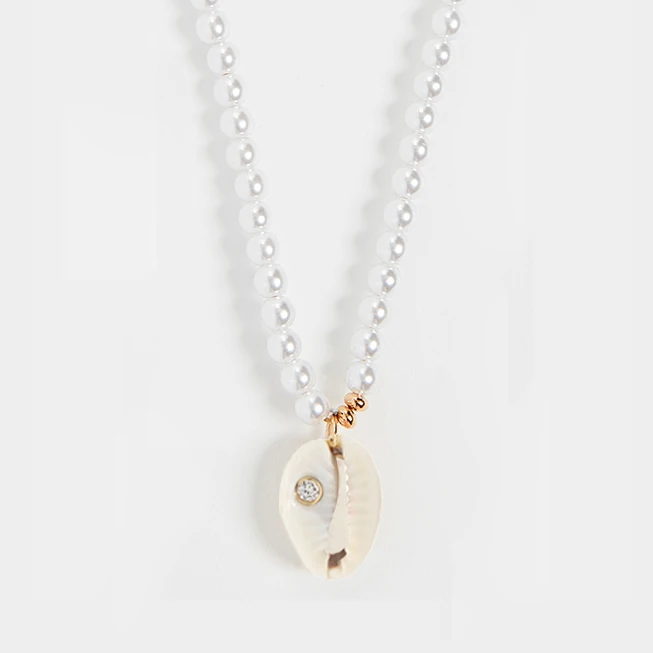 NECKLACE 16 Цепочка Из Нержавеющей Стали, каури, ожерелье в оправе, колье, аксессуары, массивные ожерелья для женщин, женские ювелирные изделия, бохо - Окраска металла: NECKLACE 16