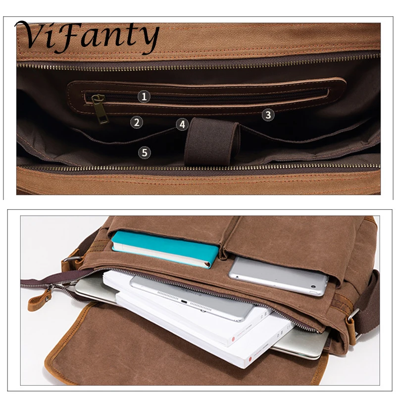 Винтажная холщовая сумка-мессенджер Сумка через плечо для ноутбука сумка-слинг